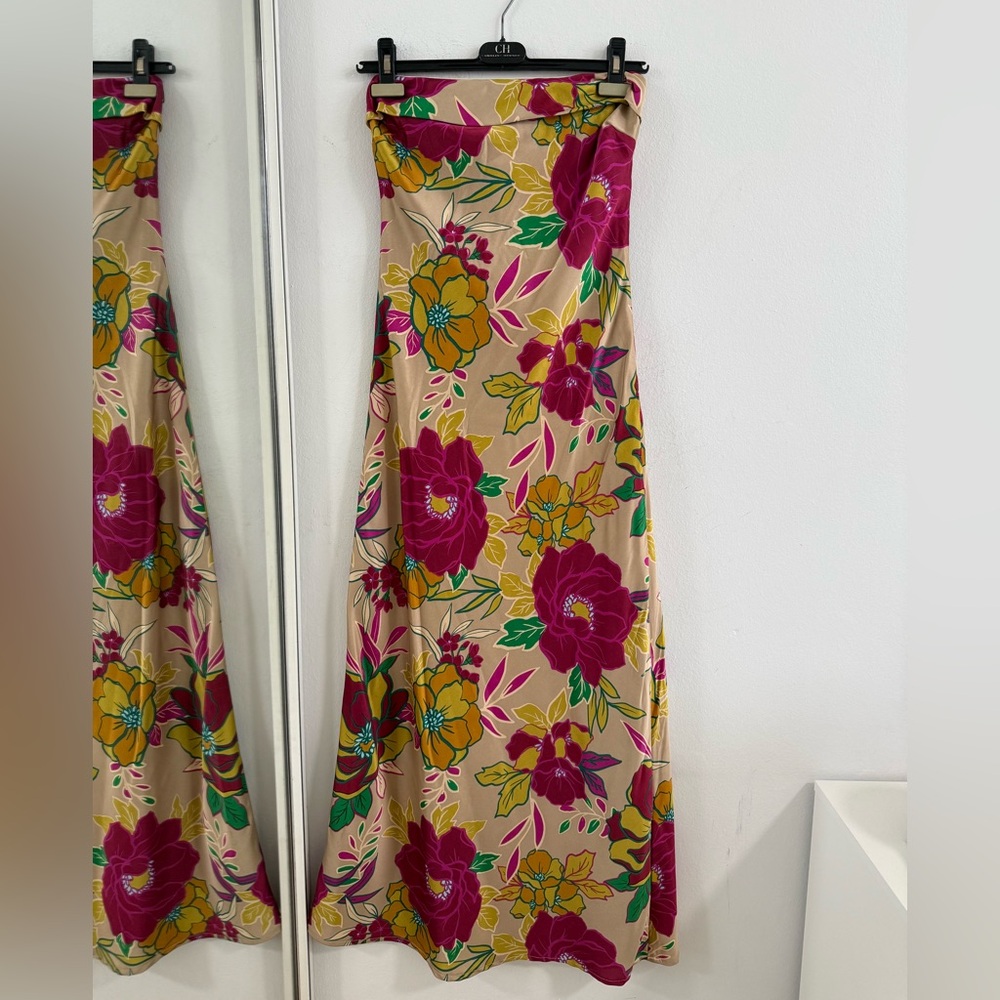 Floral Strapless Maxi Dress